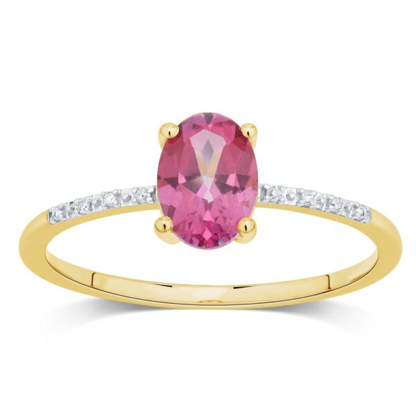 bague topaze rose diamants