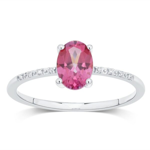 bague topaze rose diamants