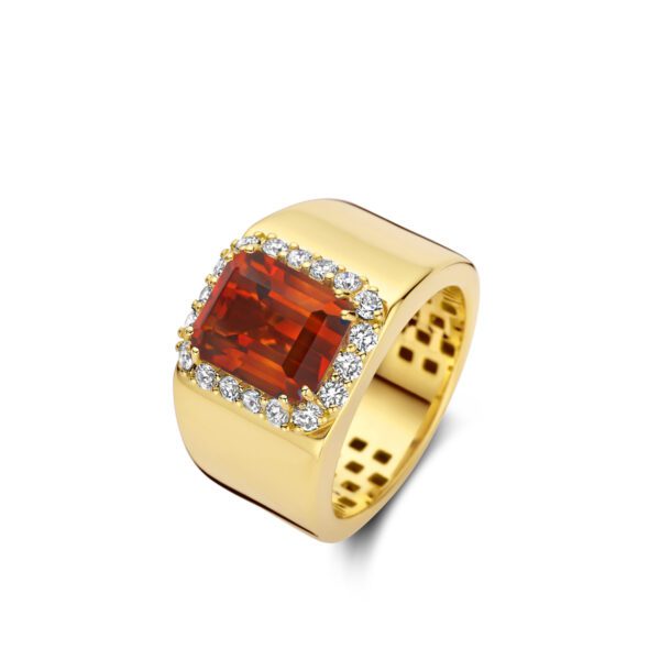 bague citrine diamants