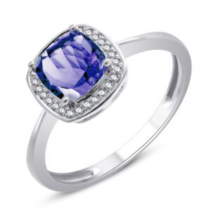 bague tanzanite diamants