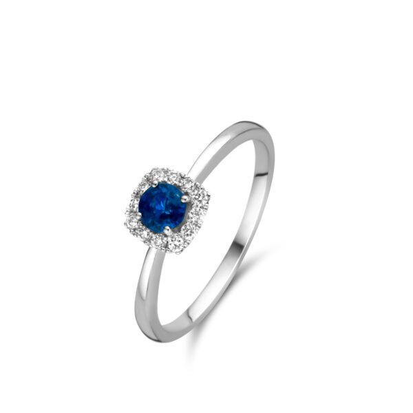 bague saphir diamants