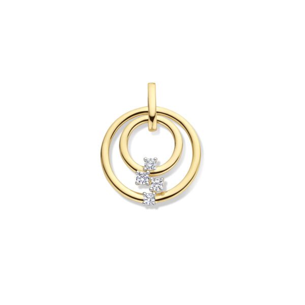 Pendentif or jaune diamants