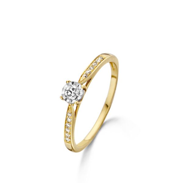 solitaire or jaune diamants